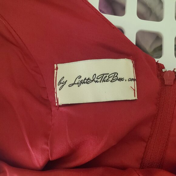 Light in the Box Red Sleeveless Style V-Neck Formal Dress Womens XS - Picture 3 of 3